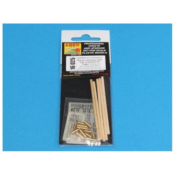 Barrel cleaning rods with brackets for Tiger I  early/late, skala 1/16