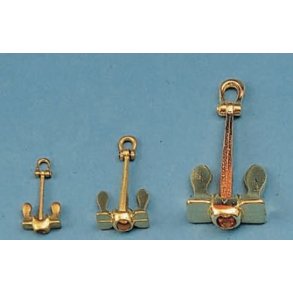 Anker i metal, forgyldt, 40 x 24 mm, 2 stk.