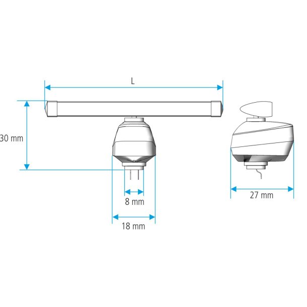 Radar 75 mm med elmotor
