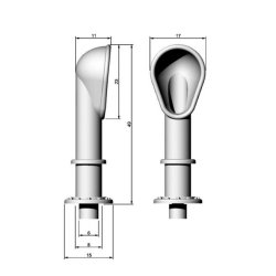 Ventiler, 17 x 49 mm, skala 1/20 - 1/30