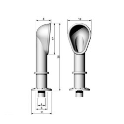 Ventiler, 13 x 36 mm, skala 1/40 - 1/60