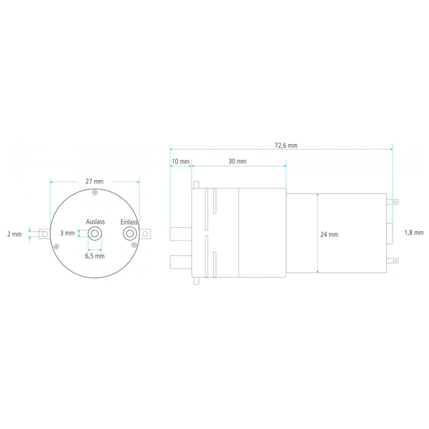Vandpumpe 800 ml/minut, 12 volt