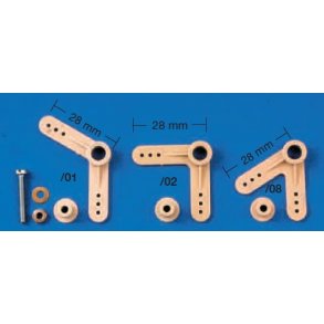 Tilslutningshorn (rorarm) 120 grader, 2 stk.