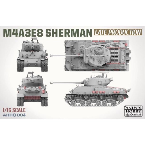 M4A3E8 Sherman Easy Eight - Late War/Korean War, skala 1/16