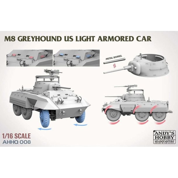 M8 Greyhound US light Armored Car, skala 1/16