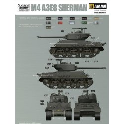M4A3E8 Sherman &acute;Easy Eight&acute; (inkl. weathering-st), skala 1/16