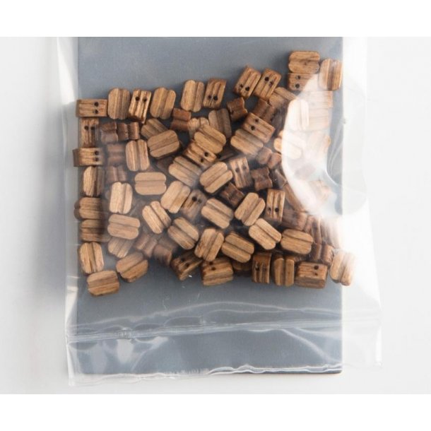 Dobbelt blok i valnd, 6 mm, 100 stk.