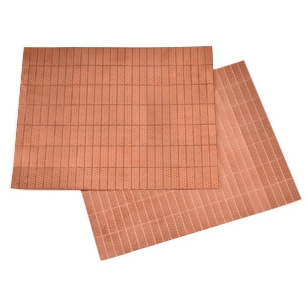 Kobberforhudning, fototsede plader 19 x 6 mm, skala 1/64, 100 stk.