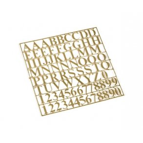 Messingbogstaver og -tal, 6 mm hje