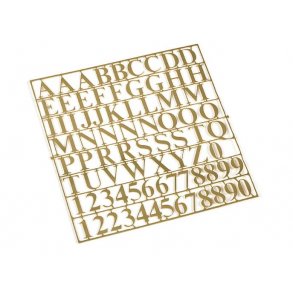 Messingbogstaver og -tal, 10 mm hje