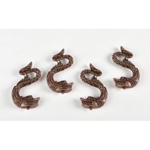 Holdere i metal, 4 stk. Udformet som delfiner