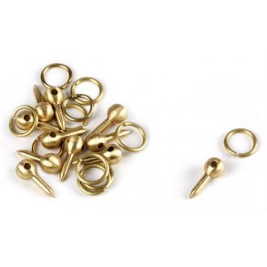 Ring med bolt, messing. 4 mm, 10 stk.