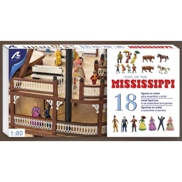 Figurer til floddamper Mississippi, 18 stk.