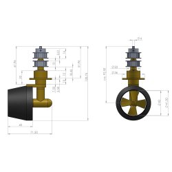 Schottel-drev �40 mm, venstredrejende