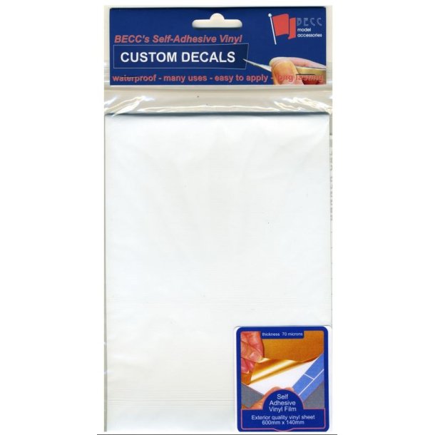 Vinyl Selvklbende 580 x 135 mm, Hvid satin