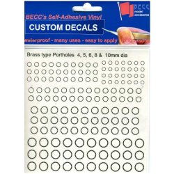 Diverse selvklbende ko-jer i messing, diameter 4, 5, 6, 8 og 10 mm