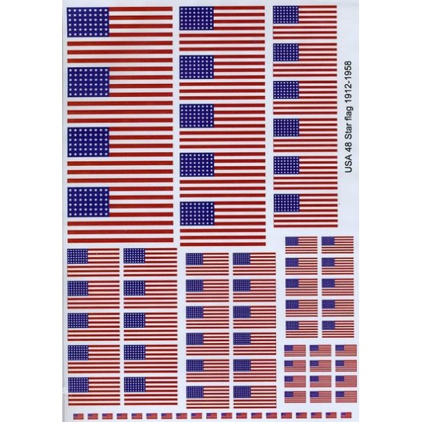 USA War Period 48 stars 1912 - 1958 - diverse st&oslash;rrelser