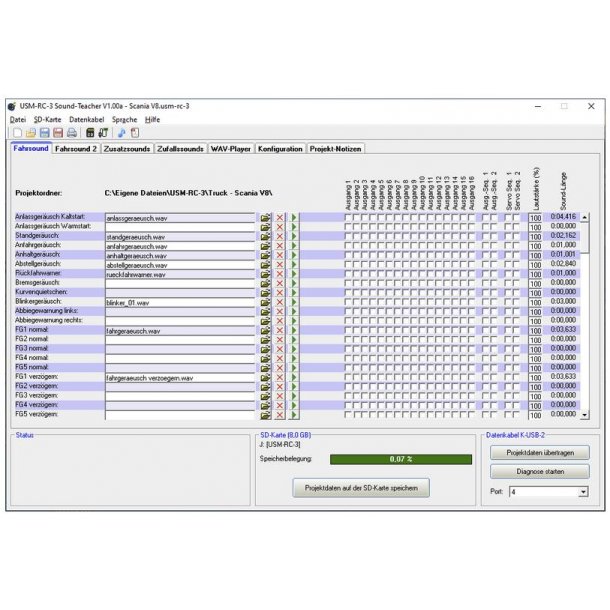 Soundmodul USM-RC-3 (lyd og lys) inkl. USB-memorystick