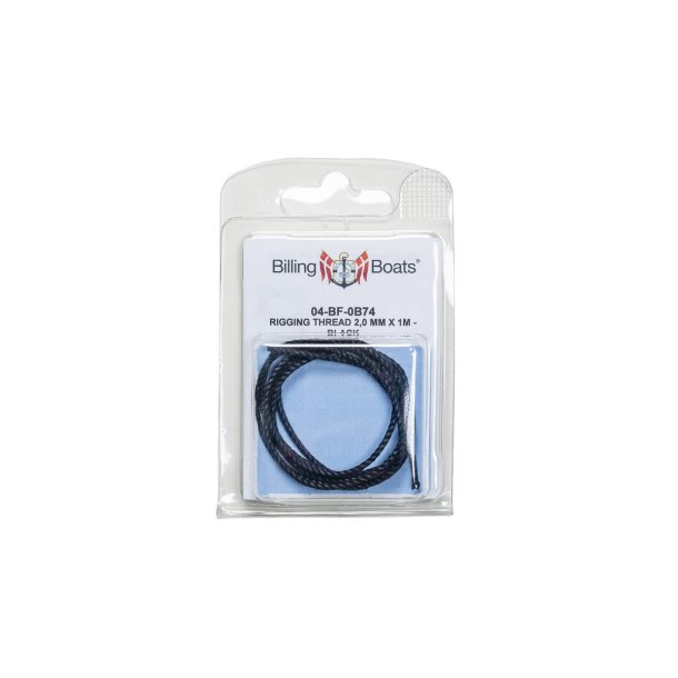 Rigningstr�d �2,00 mm x 1 meter - SORT