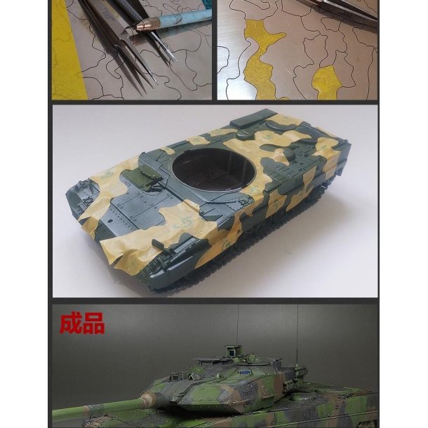 Skabelon i rustfrit stl til moderne camouflage