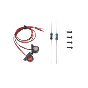 Slingrelygter, korte. Hvid/R�d. S�t med 2 stk.