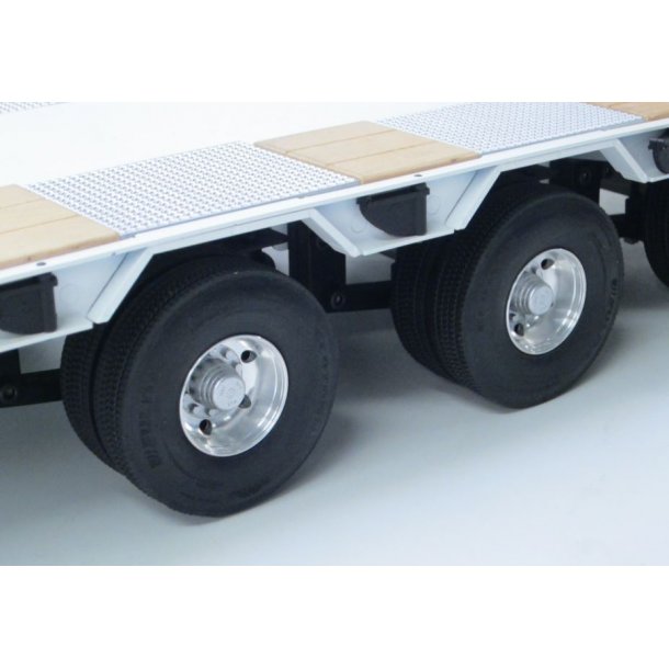 Aluminiums-dobbelt-flg til fx blokvogn, 2 stk.