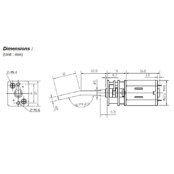 Micromotor med gearing 210:1