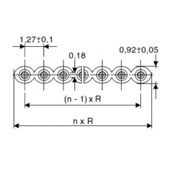 Multifarvet fladkabel med 10 ledere, 500 mm