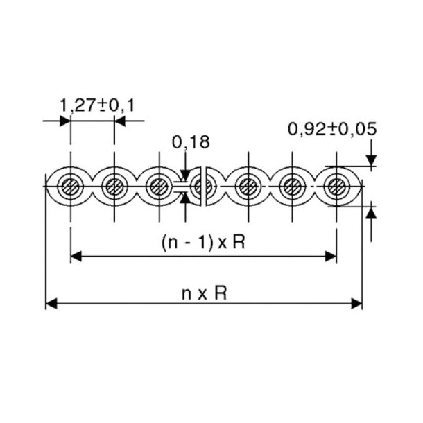 Multifarvet fladkabel med 10 ledere, 500 mm