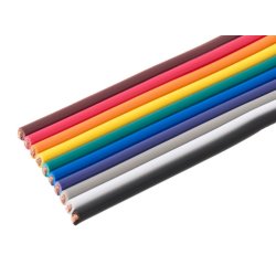 Multifarvet fladkabel med 10 ledere, 500 mm