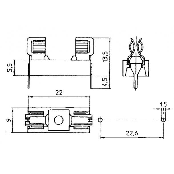 Sikringsholder 5x20 til glassikringer