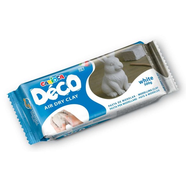 Deco luftt�rret ler 500g, farve: hvid