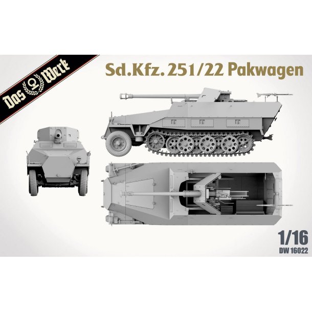 Sd.Kfz. 251/22 Ausf.D Pakwagen, skala 1/16