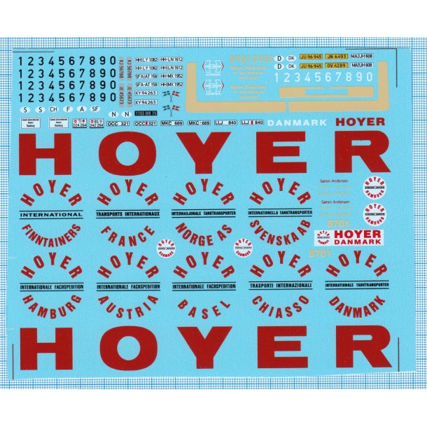 HOYER - decals, skala 1/50