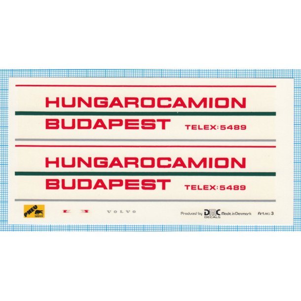 HUNGAROCAMION - decals, skala 1/87