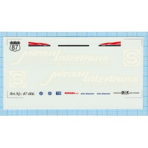 Minsk Intertrans - decals, skala 1/87