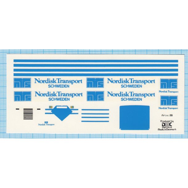 Nordisk Transport - decals, skala 1/87