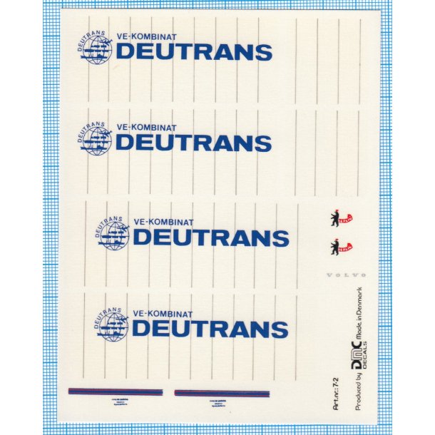 DEUTRANS - decals, skala 1/87