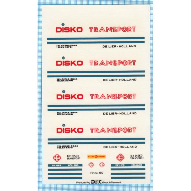 DISKO TRANSPORT - decals, skala 1/87