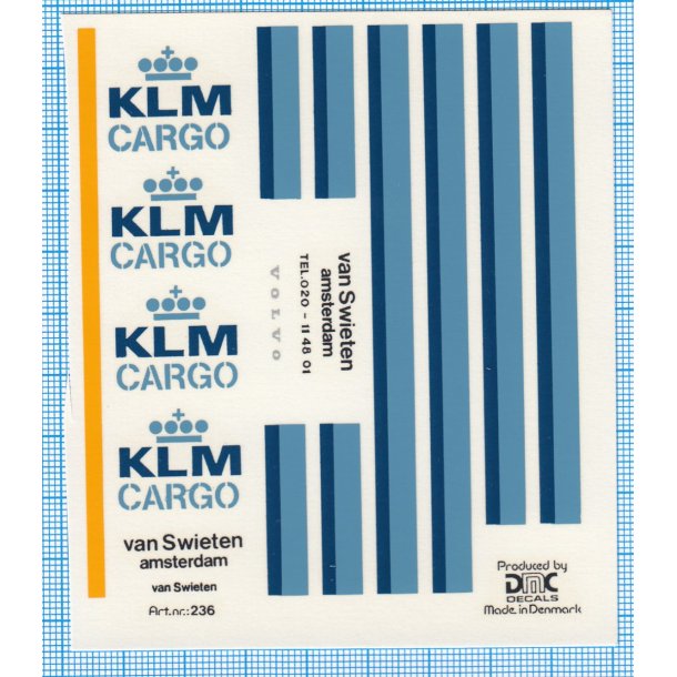 KLM CARGO - decals, skala 1/87