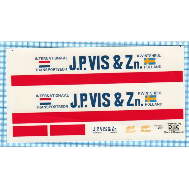 J.P. VIS &amp; Zn. - decals, skala 1/87