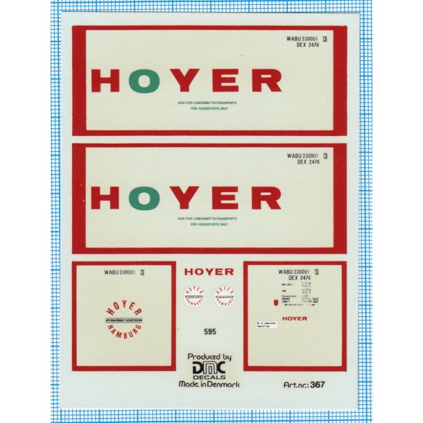 HOYER - decals, skala 1/87