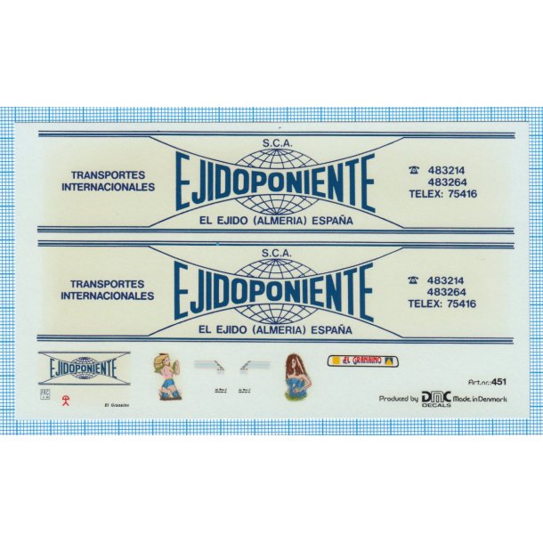 EJIDOPONIENTE - decals, skala 1/87