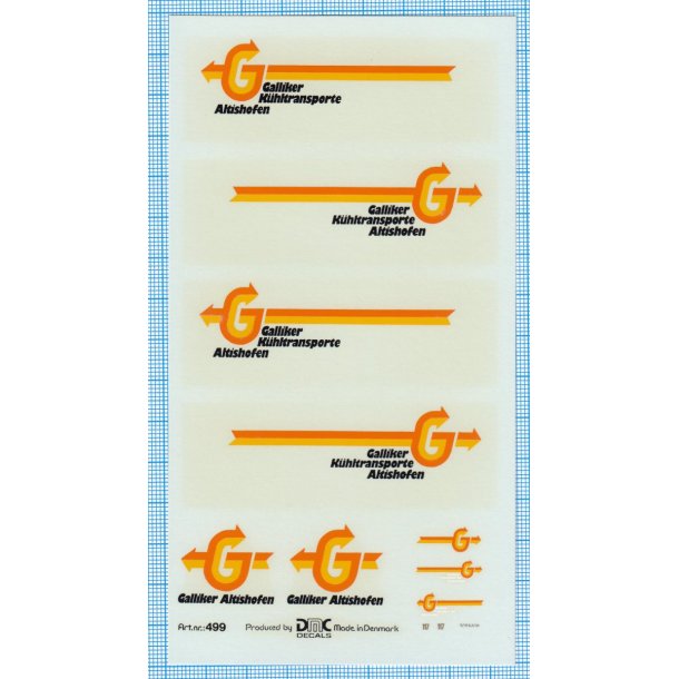 Galliker Khltransporte Altishofen - decals, skala 1/87