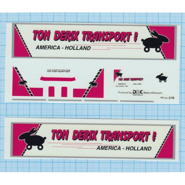 TON DERIX TRANSPORT BV - decals, skala 1/87