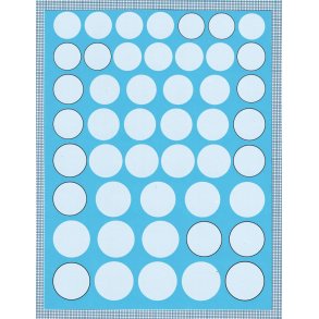 Hvide cirkler med og uden outline, skala 1/24 - 1/32 - decals