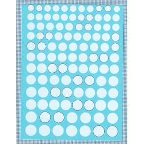 Hvide cirkler med og uden outline, skala 1/32 - 1/43 - decals
