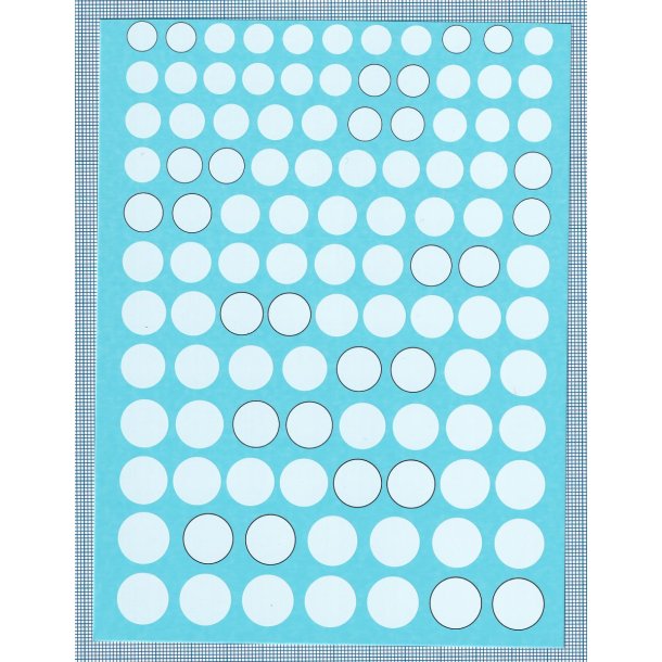 Hvide cirkler med og uden outline, skala 1/32 - 1/43 - decals