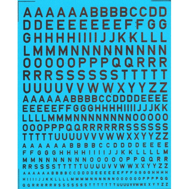 Bogstaver kobber, blandede strrelser - decals
