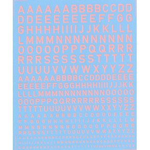 Bogstaver rde fluorescerende, blandede strrelser - decals